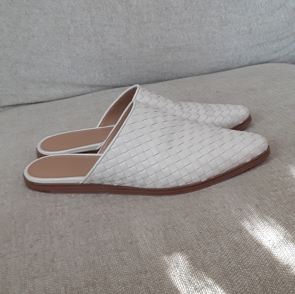 Marc Fisher Elegant Cream Woven Mules - Picture 6 of 12